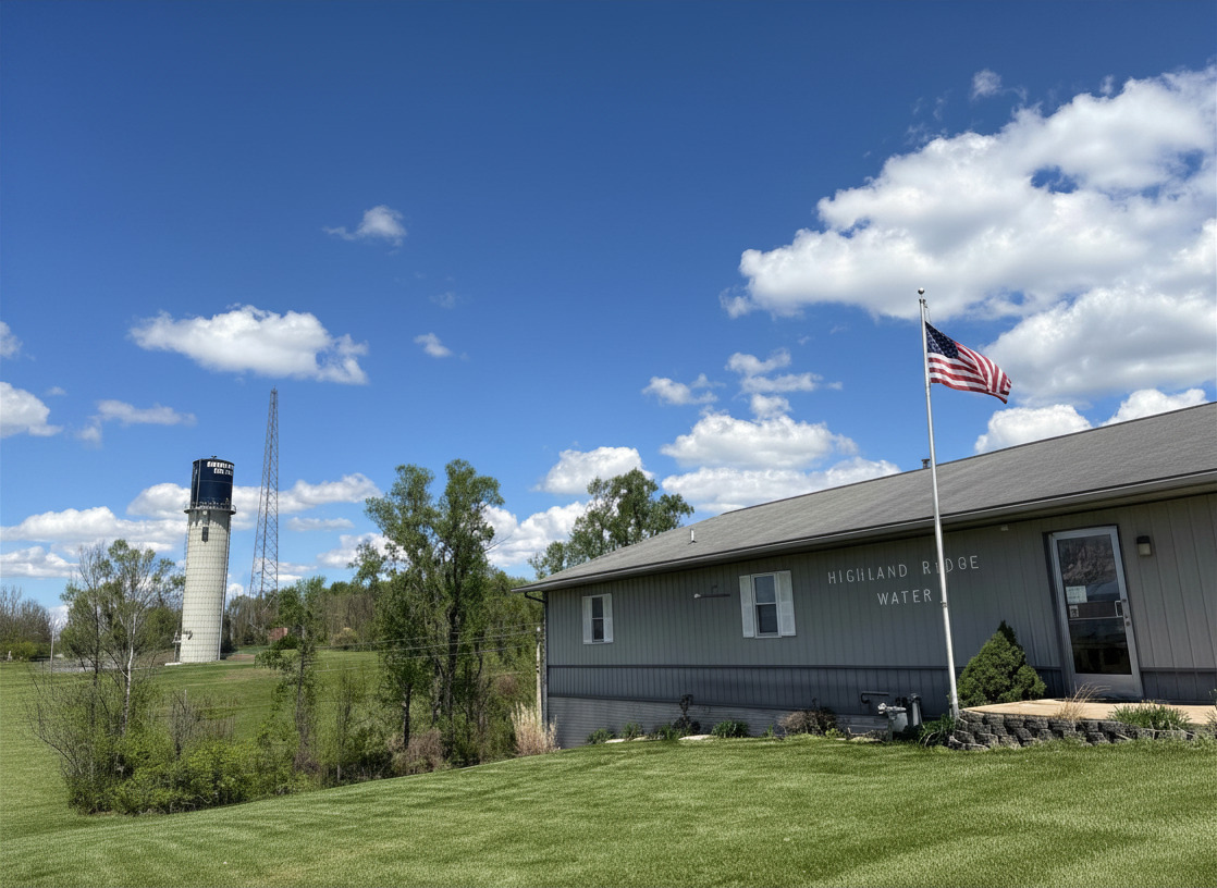 Our office building and second tank. The tank is the only silo tank we have.